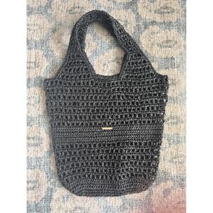 Sanctuary Evereve Barbados Rattan Tote Bag Black NWOT Never Worn